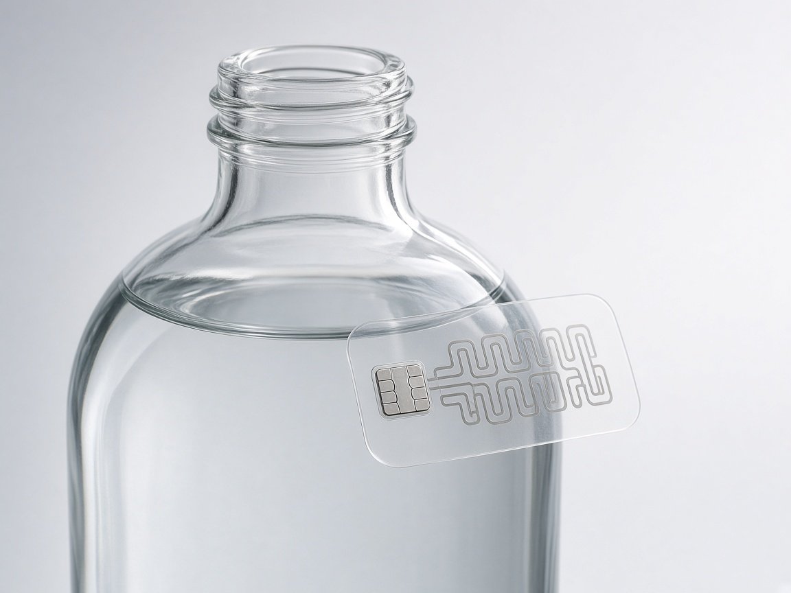 Etiqueta RFID para superficies con líquido sobre un envase